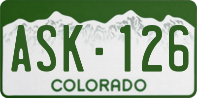 CO license plate ASK126