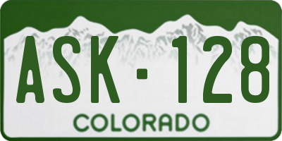 CO license plate ASK128