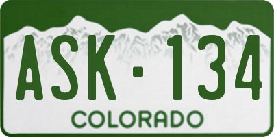 CO license plate ASK134