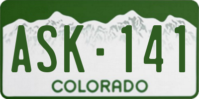 CO license plate ASK141