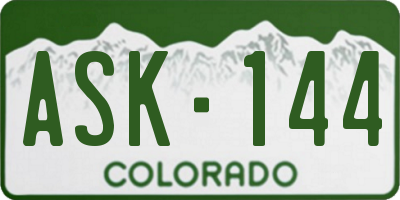 CO license plate ASK144