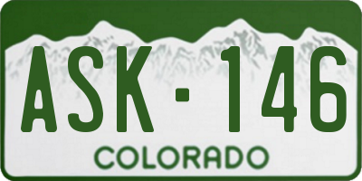CO license plate ASK146