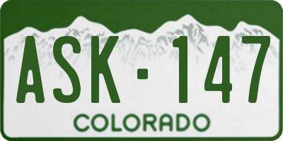 CO license plate ASK147