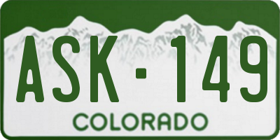 CO license plate ASK149