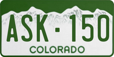CO license plate ASK150