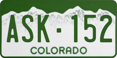 CO license plate ASK152