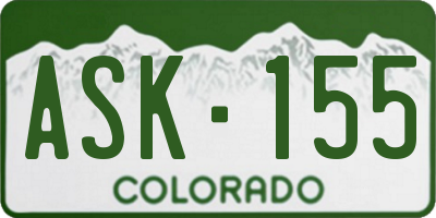 CO license plate ASK155
