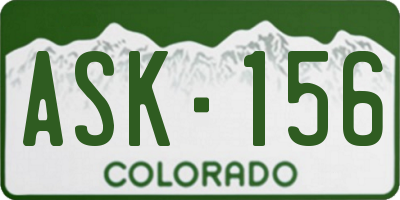 CO license plate ASK156