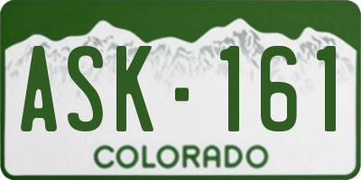 CO license plate ASK161