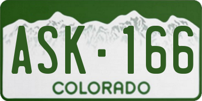 CO license plate ASK166