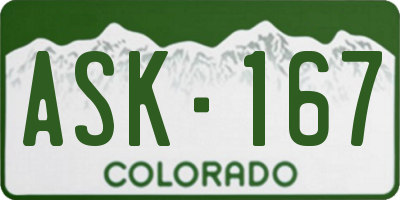 CO license plate ASK167