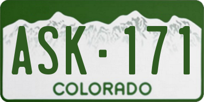CO license plate ASK171
