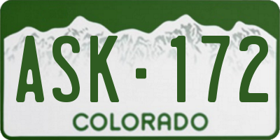 CO license plate ASK172