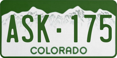 CO license plate ASK175