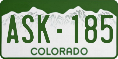 CO license plate ASK185