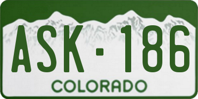CO license plate ASK186