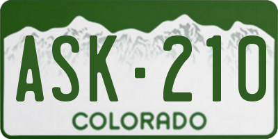 CO license plate ASK210