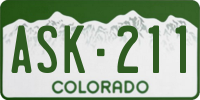 CO license plate ASK211