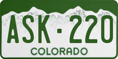 CO license plate ASK220