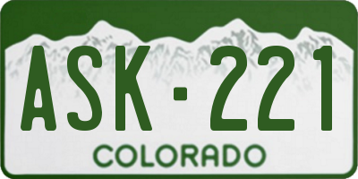 CO license plate ASK221