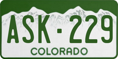 CO license plate ASK229