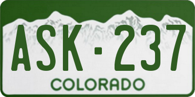 CO license plate ASK237