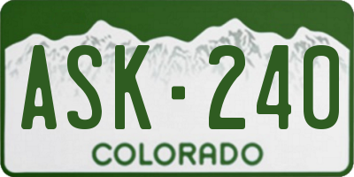 CO license plate ASK240