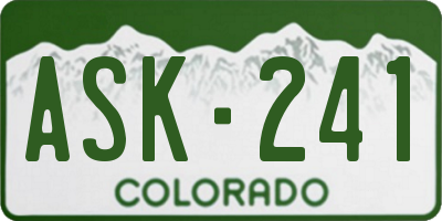 CO license plate ASK241