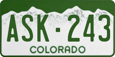 CO license plate ASK243