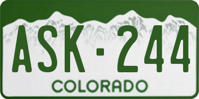 CO license plate ASK244