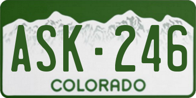 CO license plate ASK246