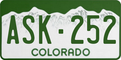 CO license plate ASK252