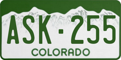 CO license plate ASK255