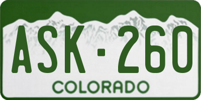 CO license plate ASK260
