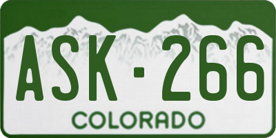 CO license plate ASK266
