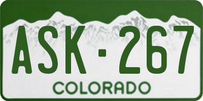 CO license plate ASK267