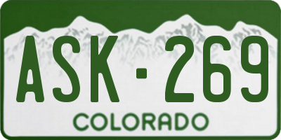 CO license plate ASK269