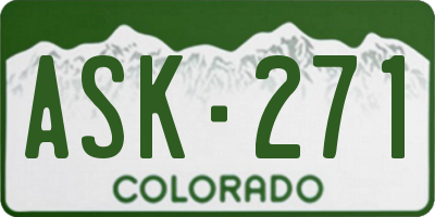 CO license plate ASK271