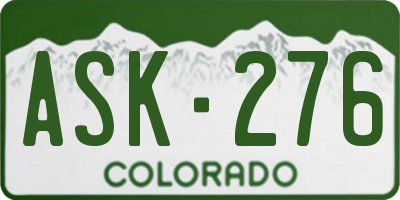 CO license plate ASK276