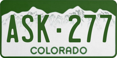 CO license plate ASK277
