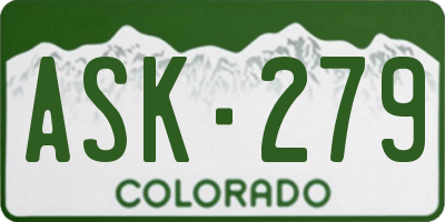 CO license plate ASK279