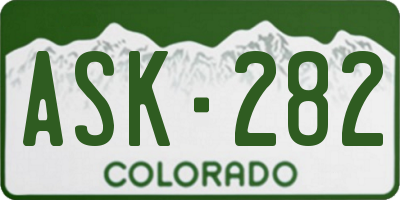 CO license plate ASK282