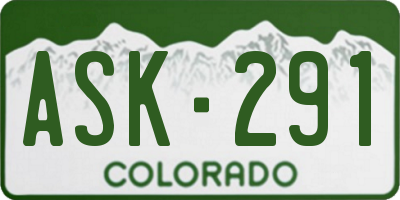 CO license plate ASK291