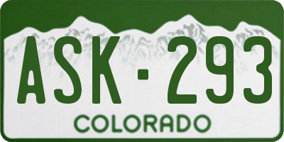 CO license plate ASK293