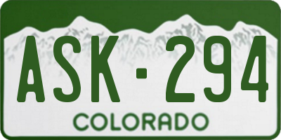 CO license plate ASK294