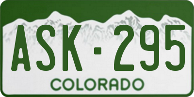 CO license plate ASK295