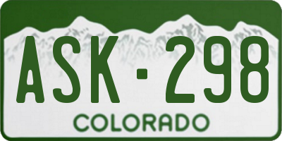 CO license plate ASK298