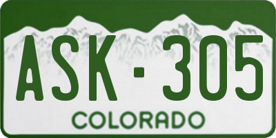 CO license plate ASK305