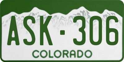 CO license plate ASK306