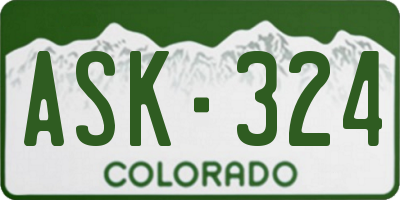 CO license plate ASK324